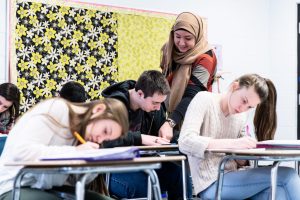 students in a classroom taught be a teacher licensure student