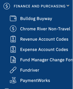 OnePort sidebar menu Finance Screenshot